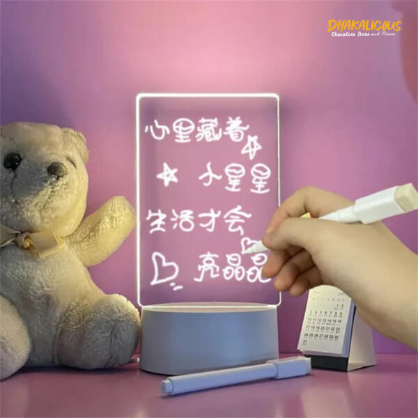 Creative LED Night Light Message Board - USB Rewritable Warm Soft Lamp for Kids & Decoration