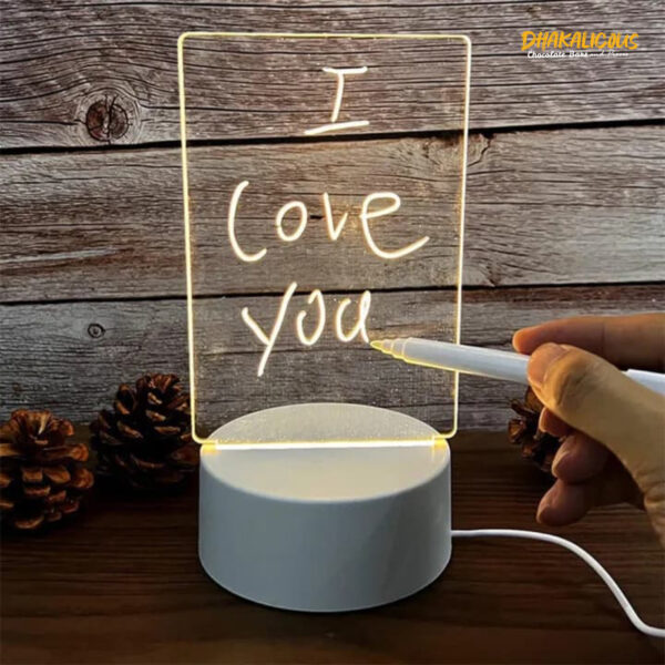 Creative LED Night Light Message Board - USB Rewritable Warm Soft Lamp for Kids & Decoration